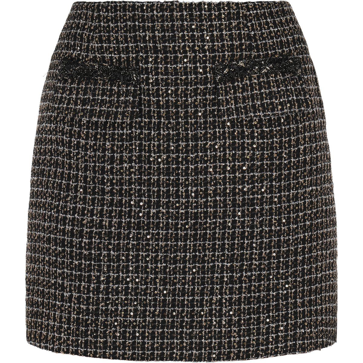 Schimmernder Pailletten-Tweed-Minirock