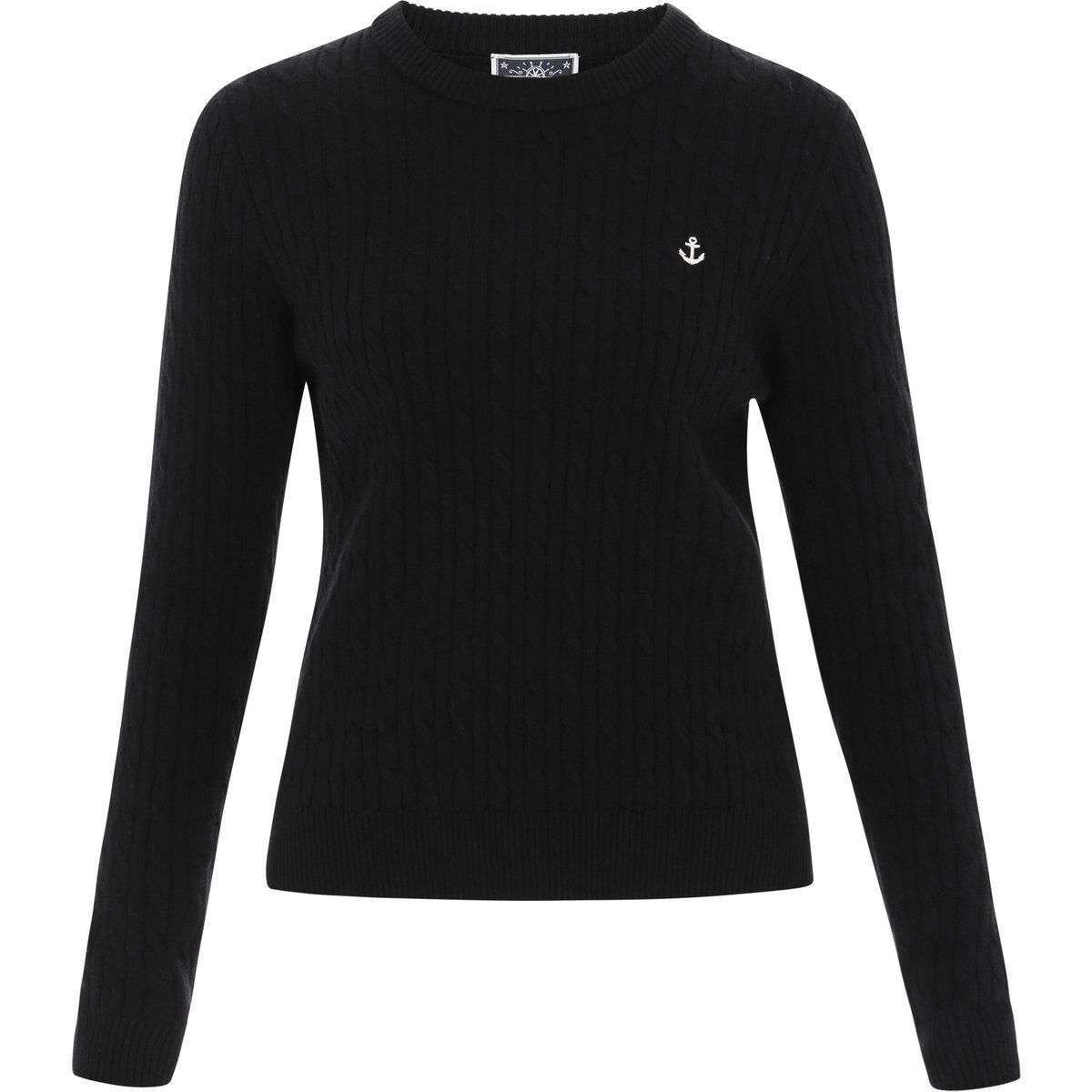 Zopfstrickpullover mit Anker-Detail