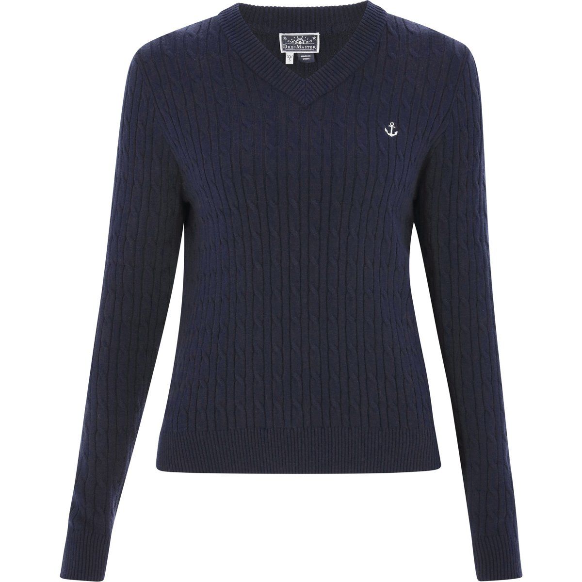 Klassischer V-Ausschnitt Pullover mit Zopfmuster
