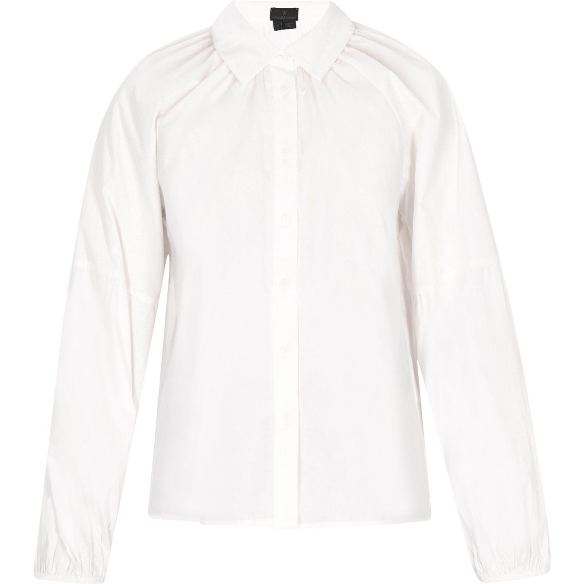 Baumwollbluse mit voluminösen Ärmeln