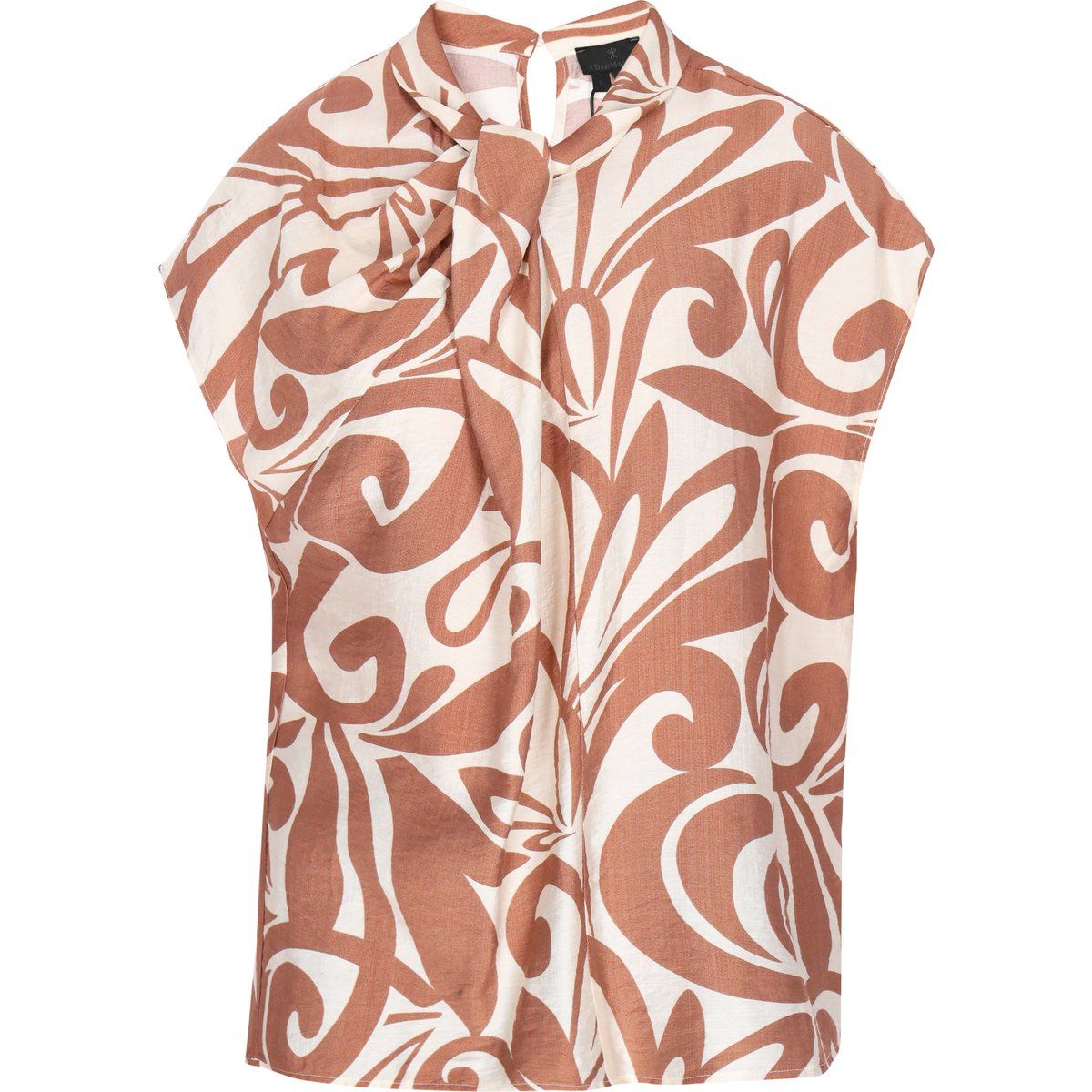 Bluse mit Schnörkelmuster und Schluppe