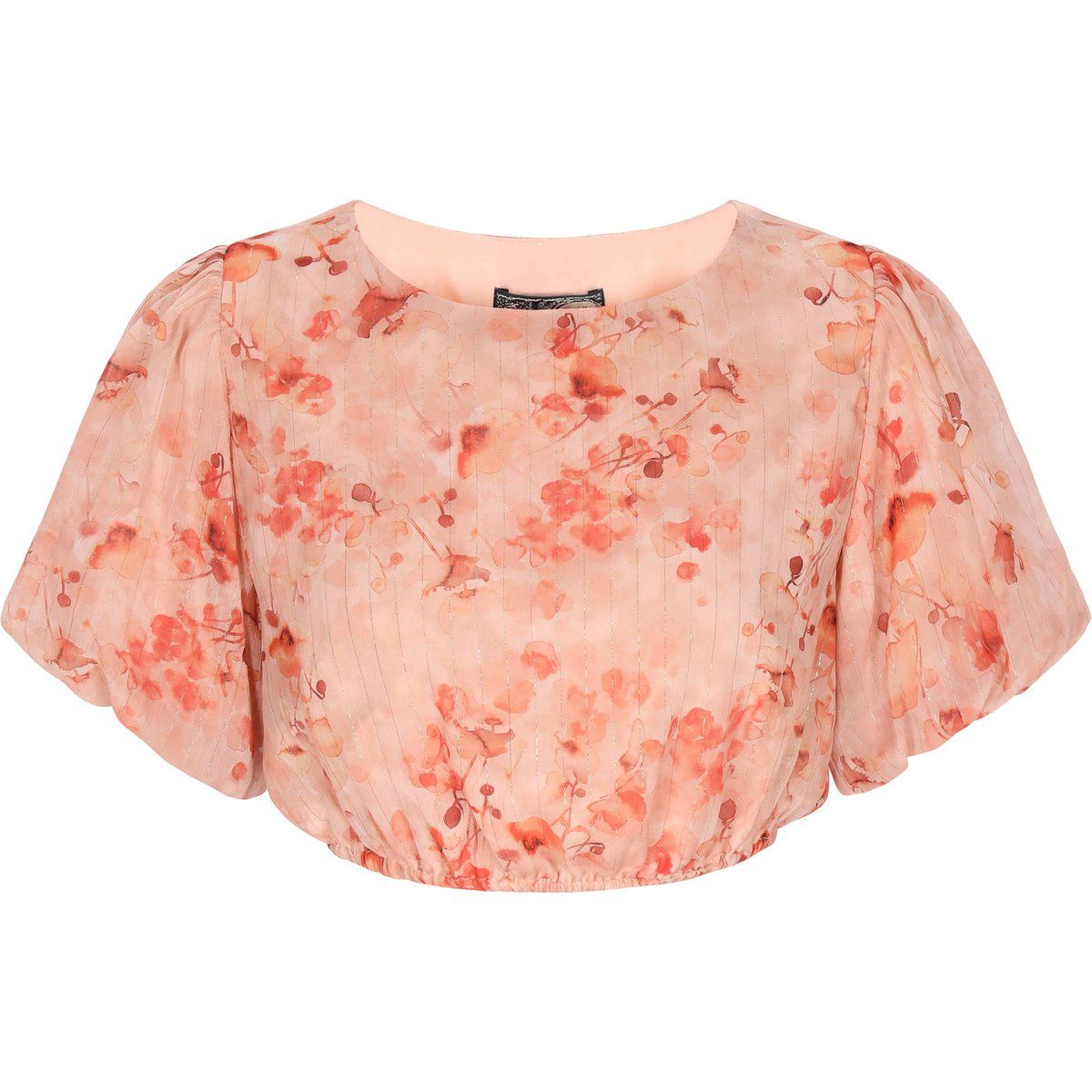 Florale Chiffon-Crop-Bluse