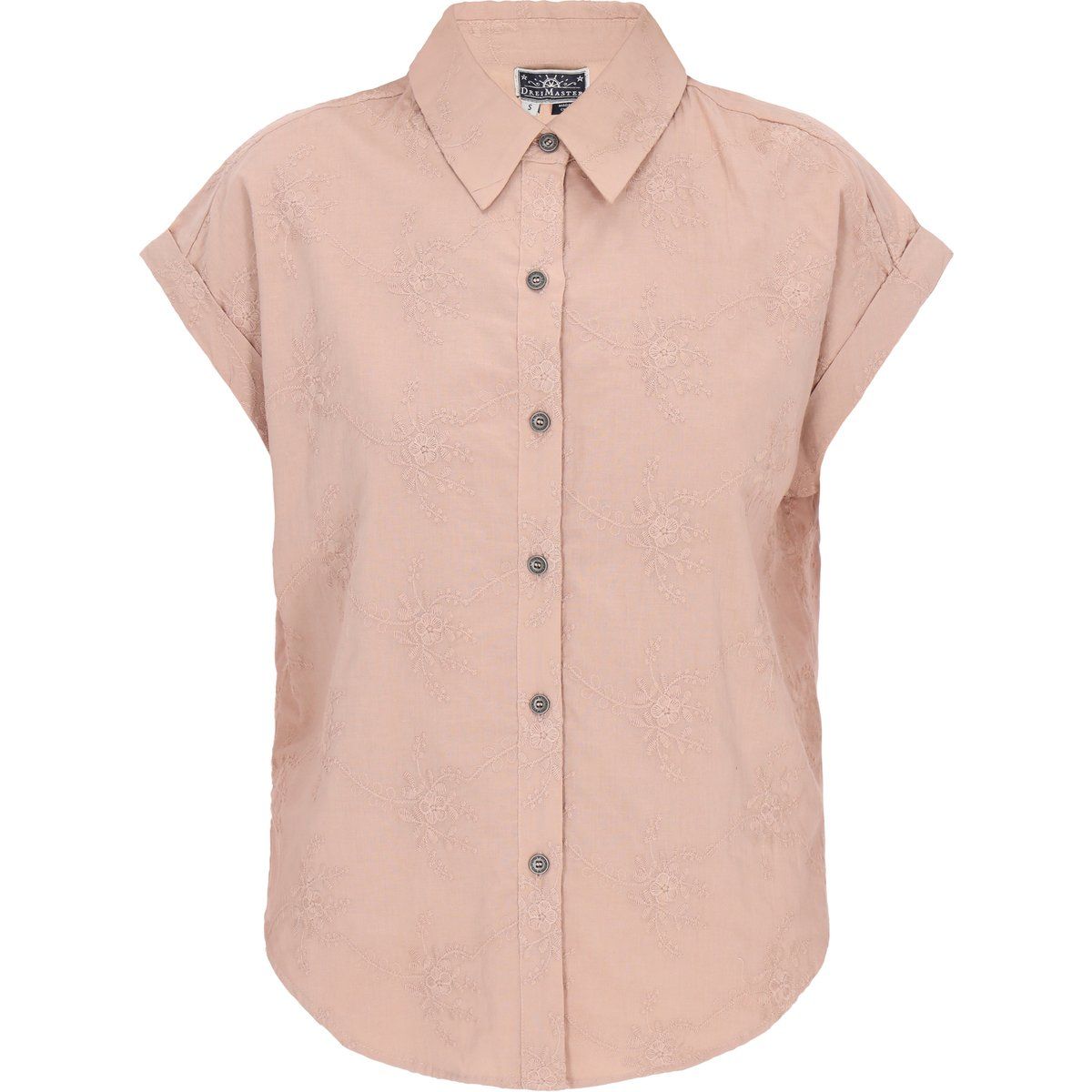 Bestickte Baumwollbluse mit Flügelärmeln