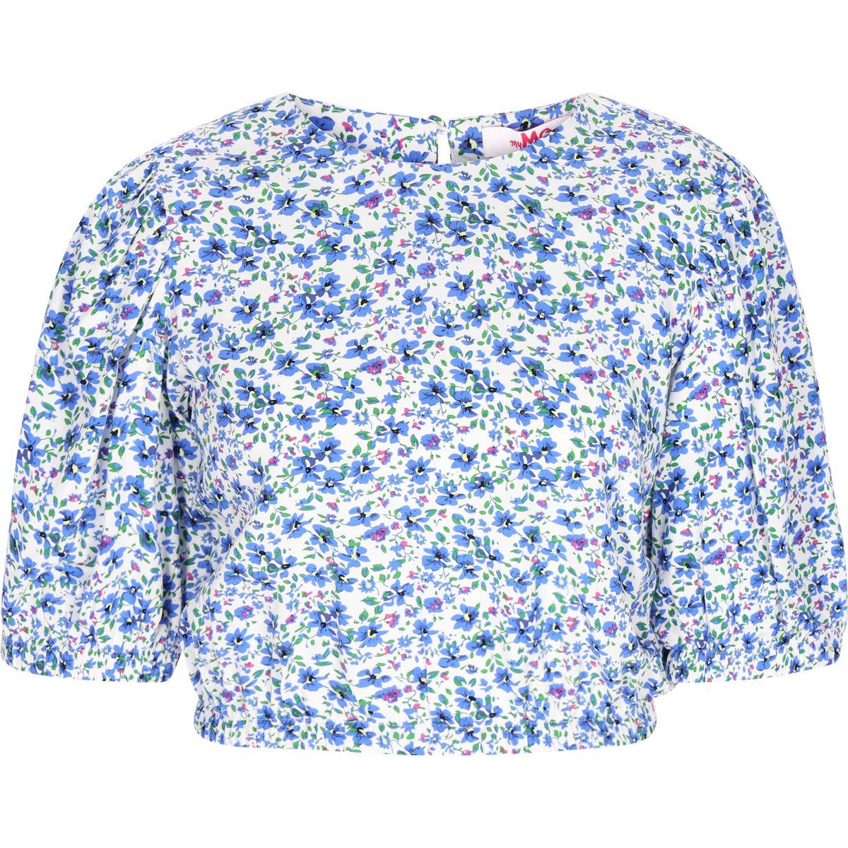 Florale Bluse mit Puffärmeln