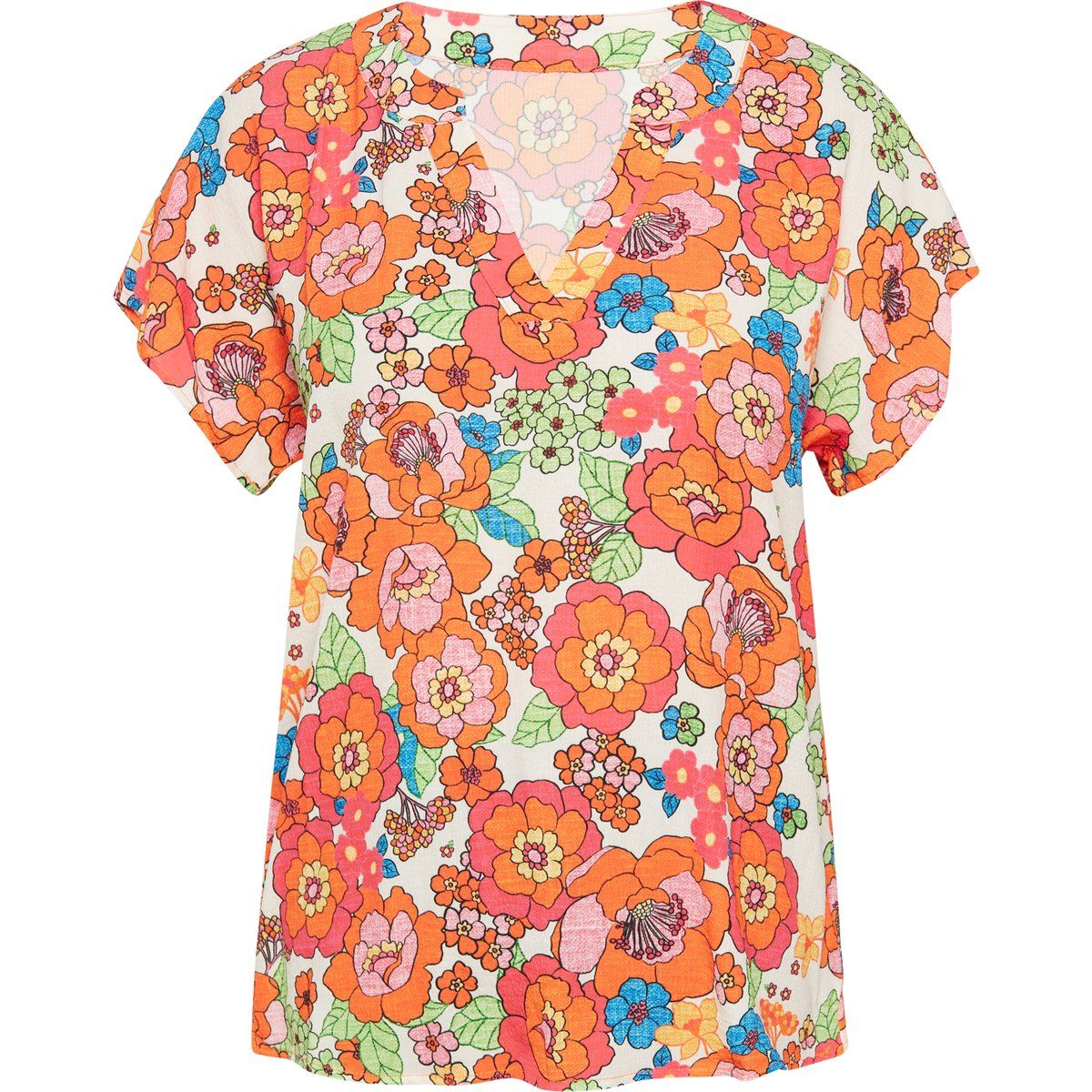 Retro-Bluse mit Blumenmuster