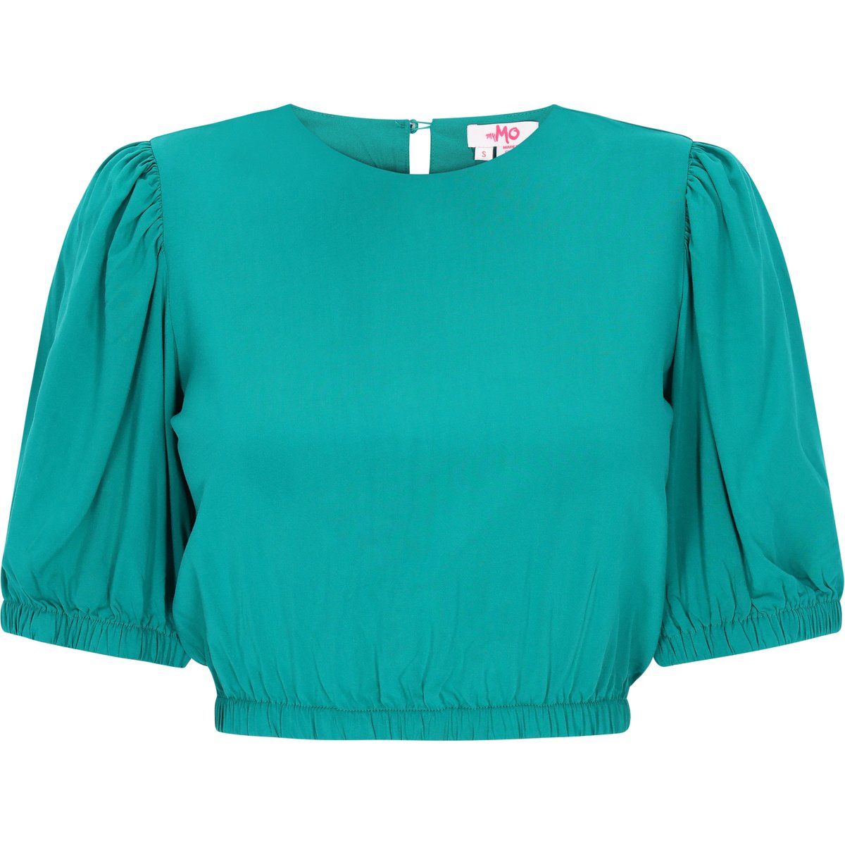 Puffärmel-Bluse mit gerafftem Saum