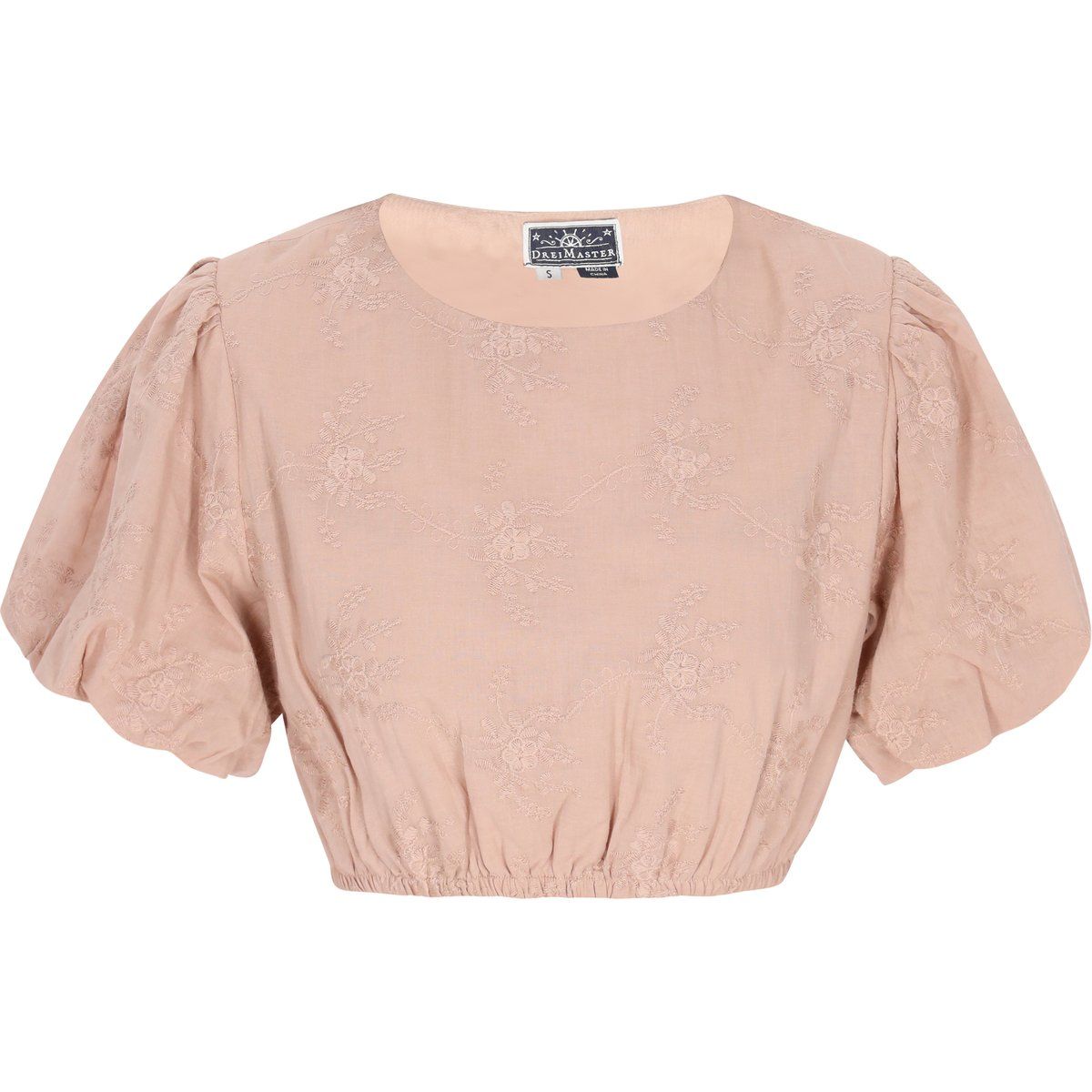 Bestickte Bluse mit Puffärmeln