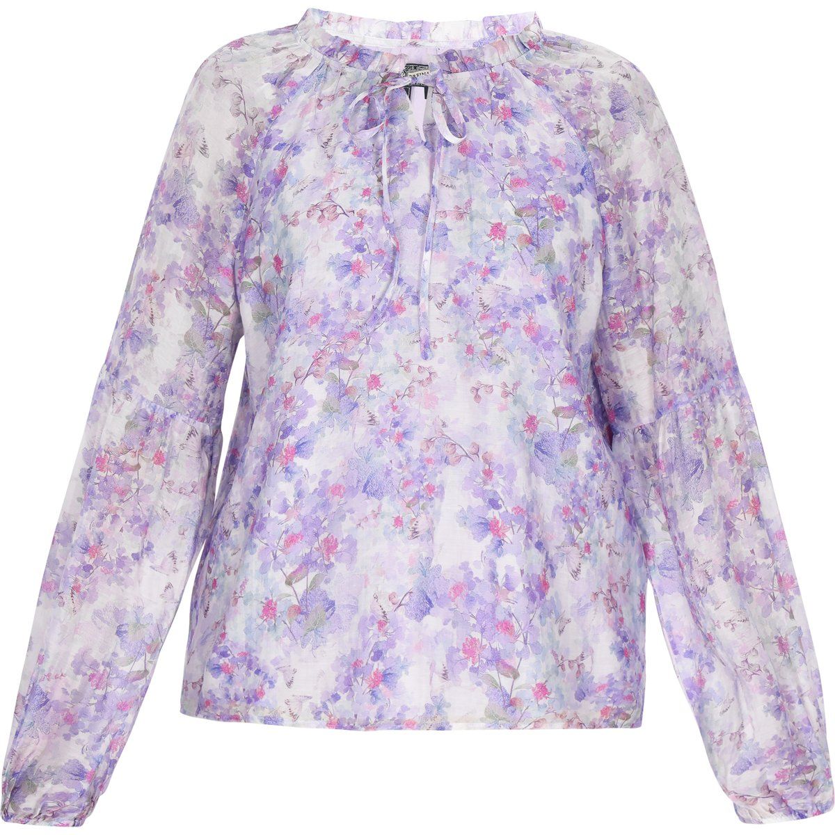 Romantische Blumenbluse mit Laternenärmeln