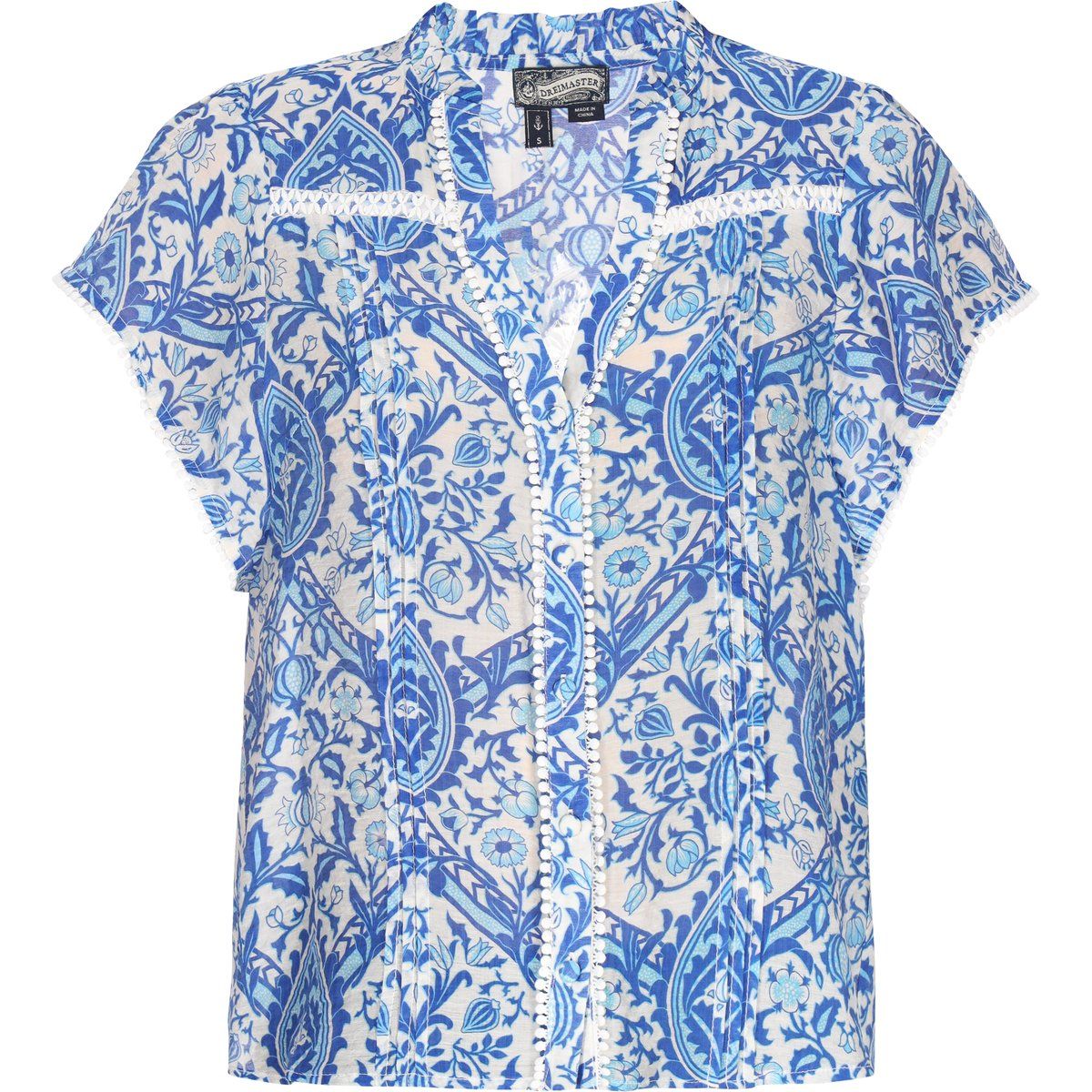 Bluse mit Ornament-Print und V-Ausschnitt