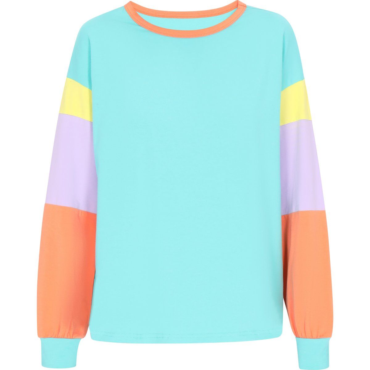 Buntes Sweatshirt mit Blockstreifen