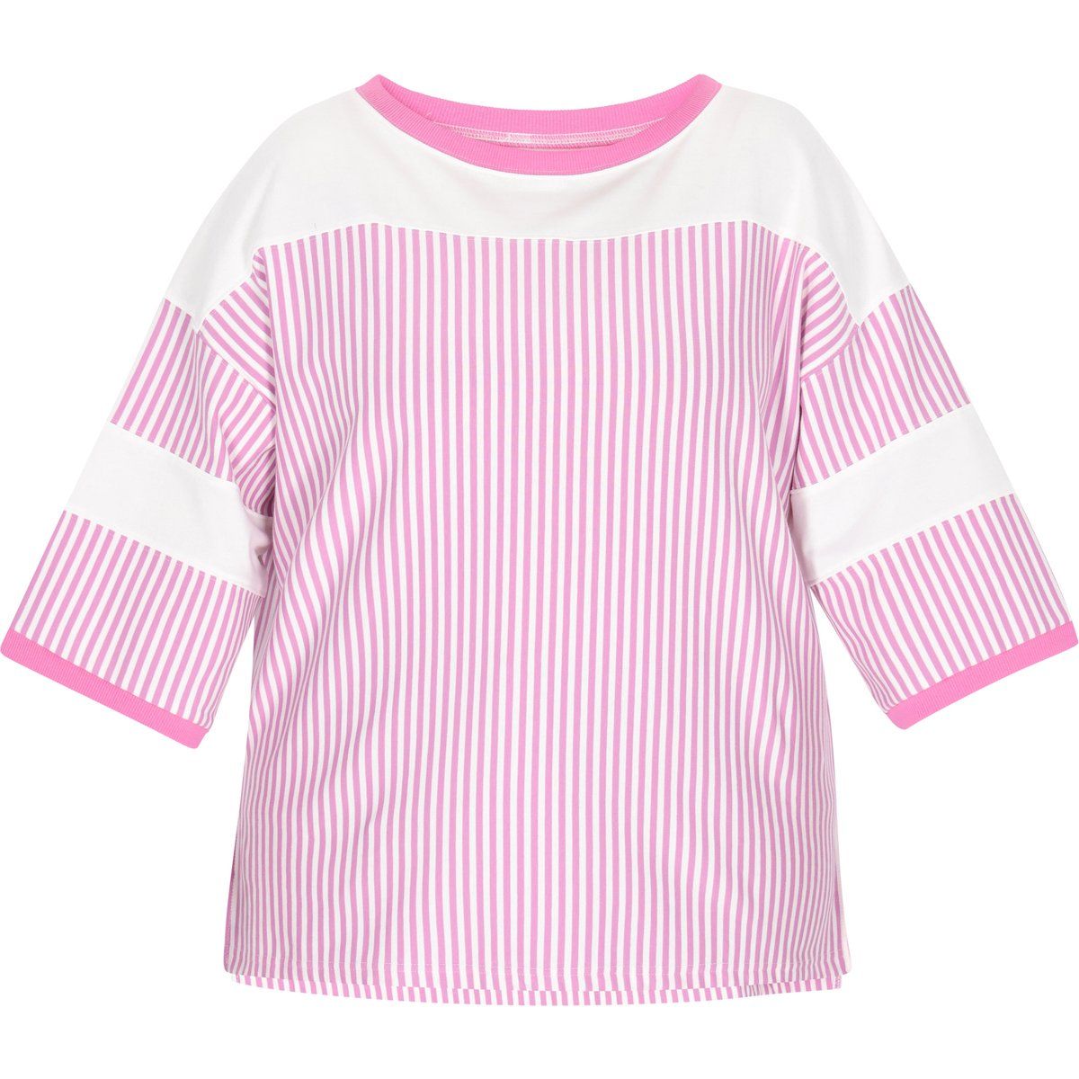 Gestreiftes Jersey-Oberteil mit Kontraststreifen