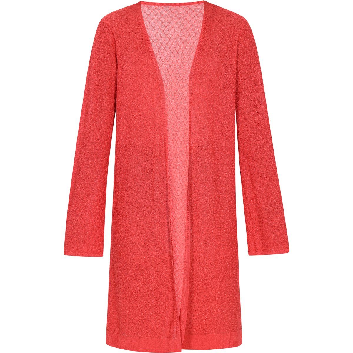 Leichter langer Cardigan mit Ajourmuster