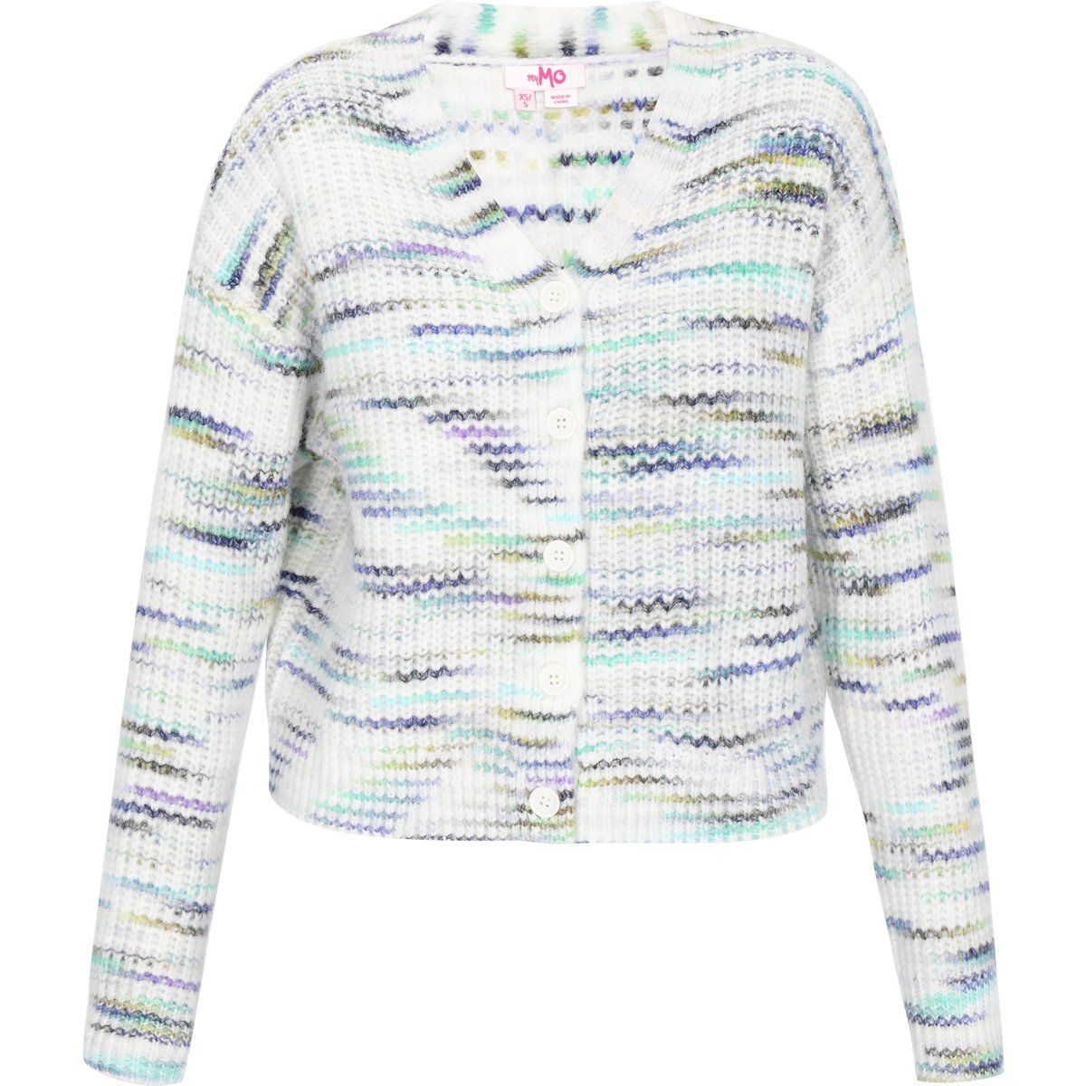 Bunter Melange-Strickcardigan