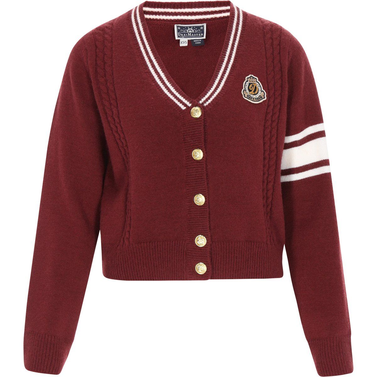 Zopfmuster-Cardigan im Preppy-Stil