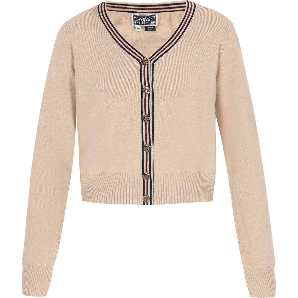 Kurze Strickjacke mit Streifendetails