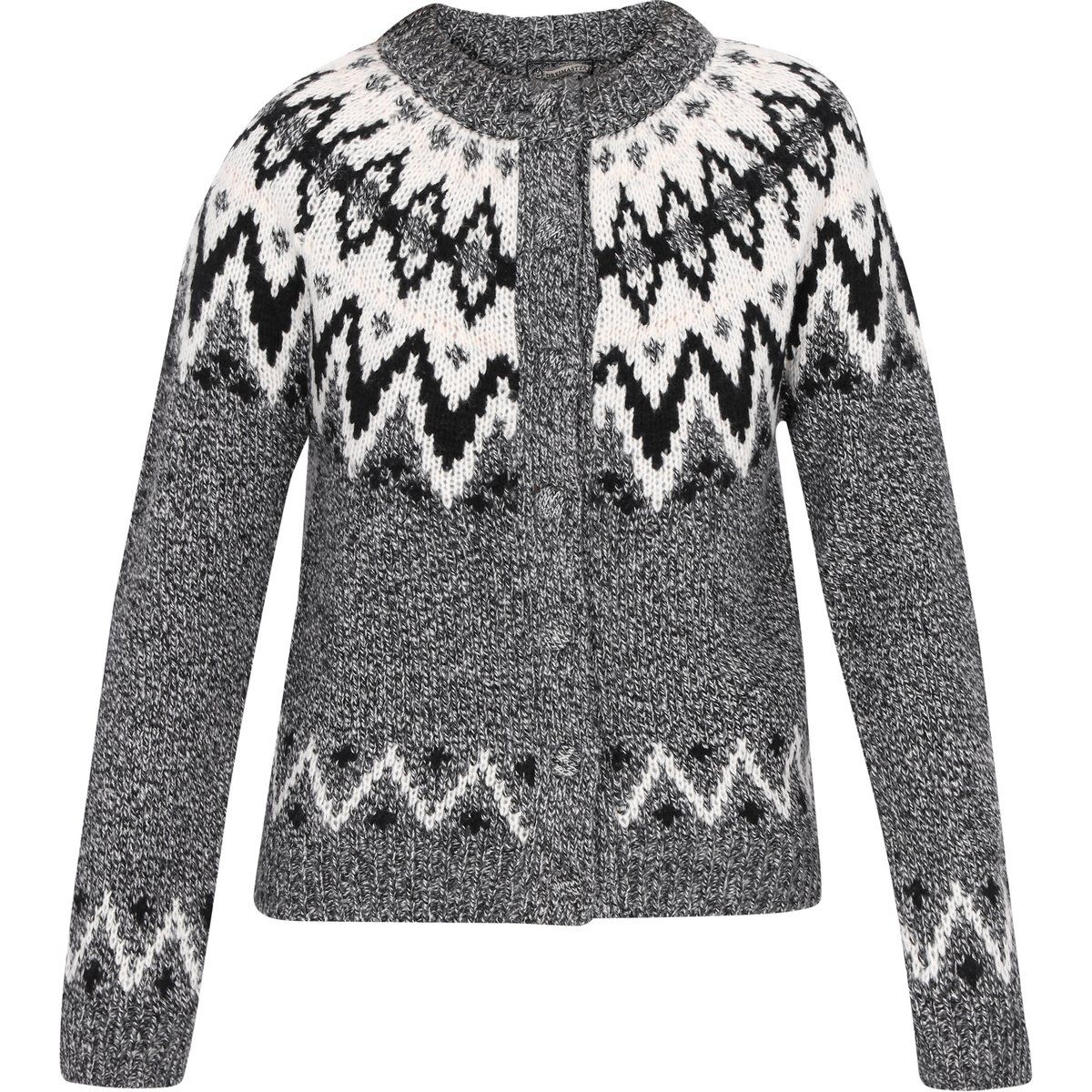 Klassische Strickjacke mit Norwegermuster