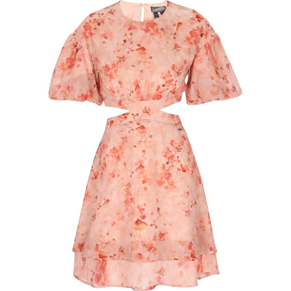 Florales Mini-Kleid mit Cut-outs