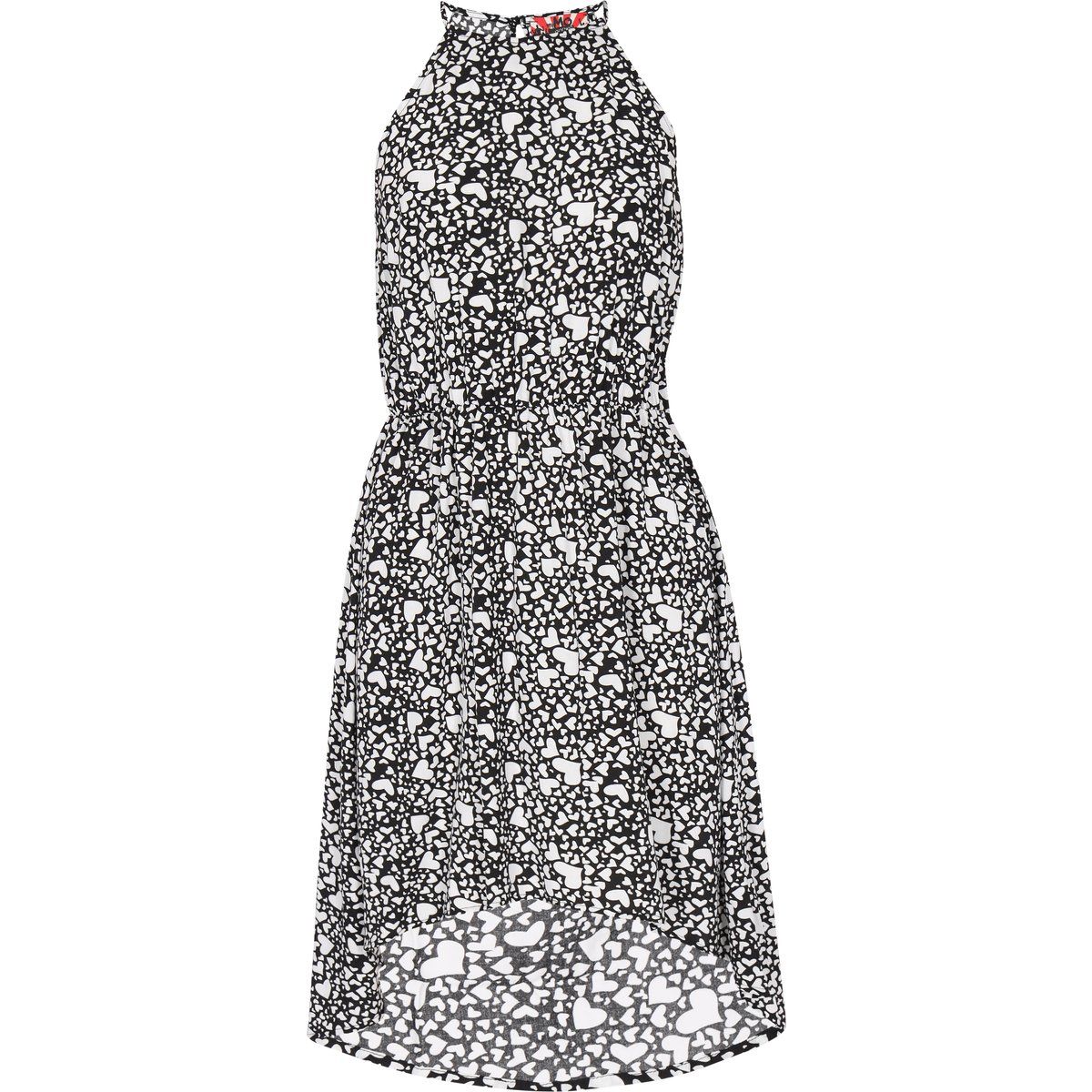 High-Low-Kleid mit Herz-Print
