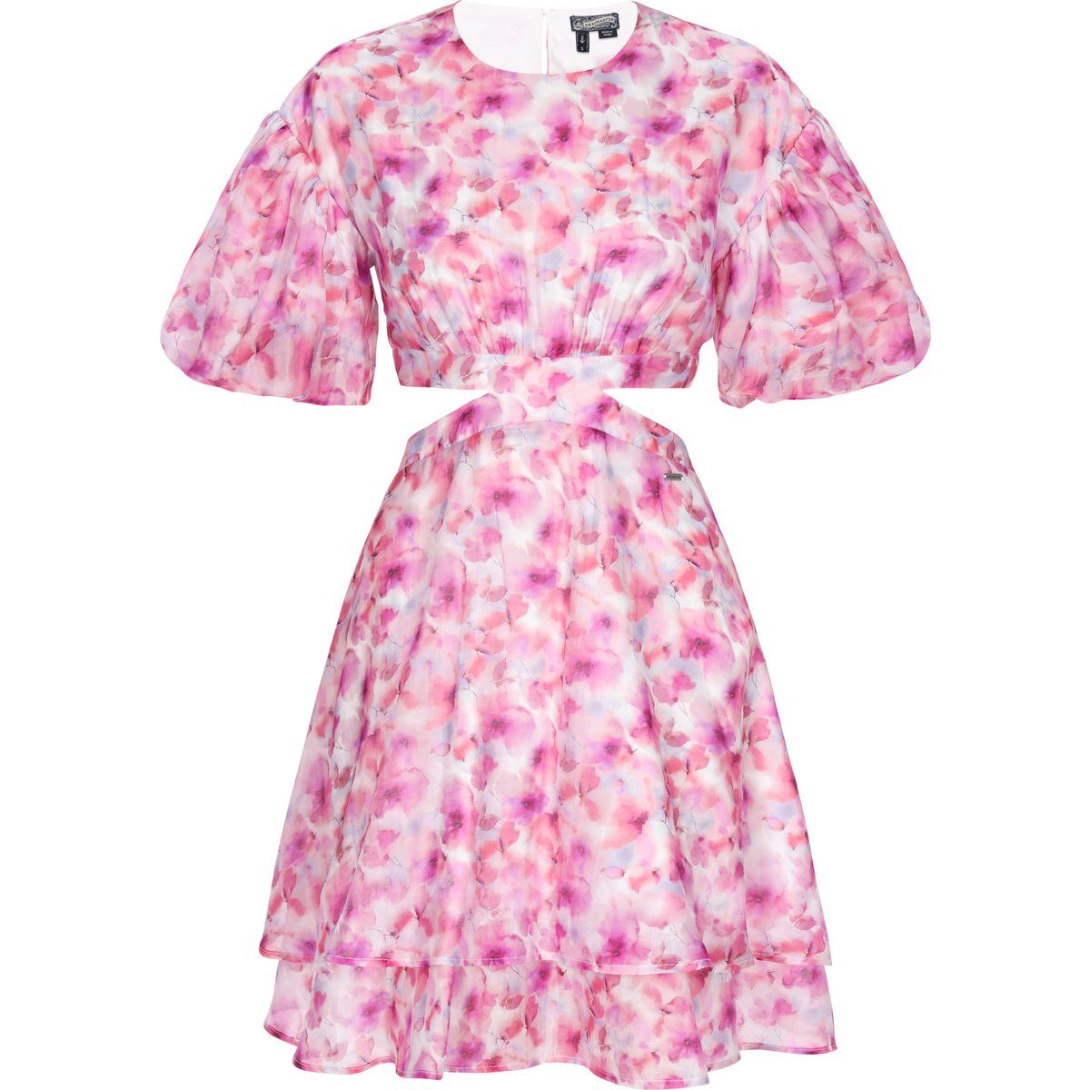 Minikleid mit Blumenmuster und Cut-outs