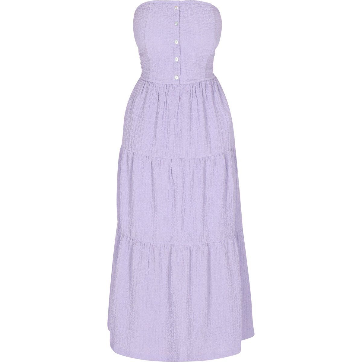 Trägerloses Stufen-Maxikleid mit Knöpfen