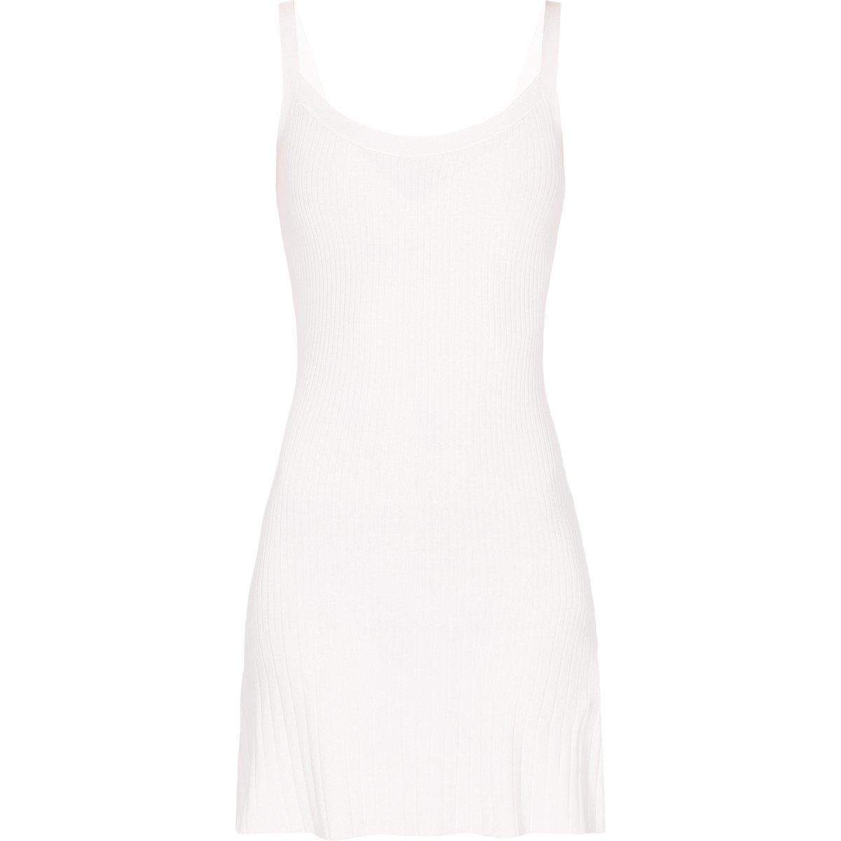 Geripptes Minikleid mit U-Ausschnitt