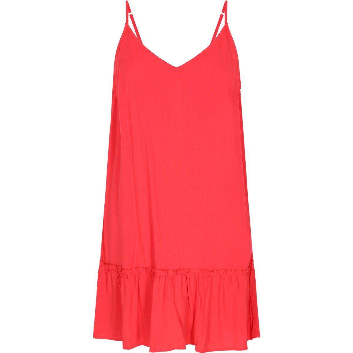Lockeres Spaghettiträger-Kleid mit Rüschen