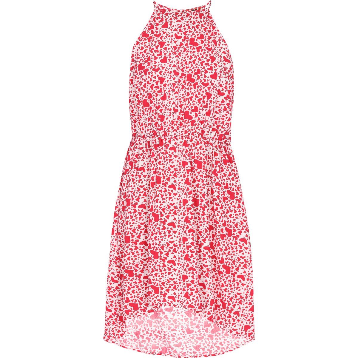 Halterkleid mit Herzprint und Vokuhila-Saum