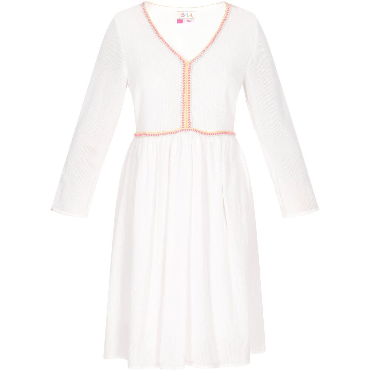 Boho-Minikleid mit geflochtenem Besatz