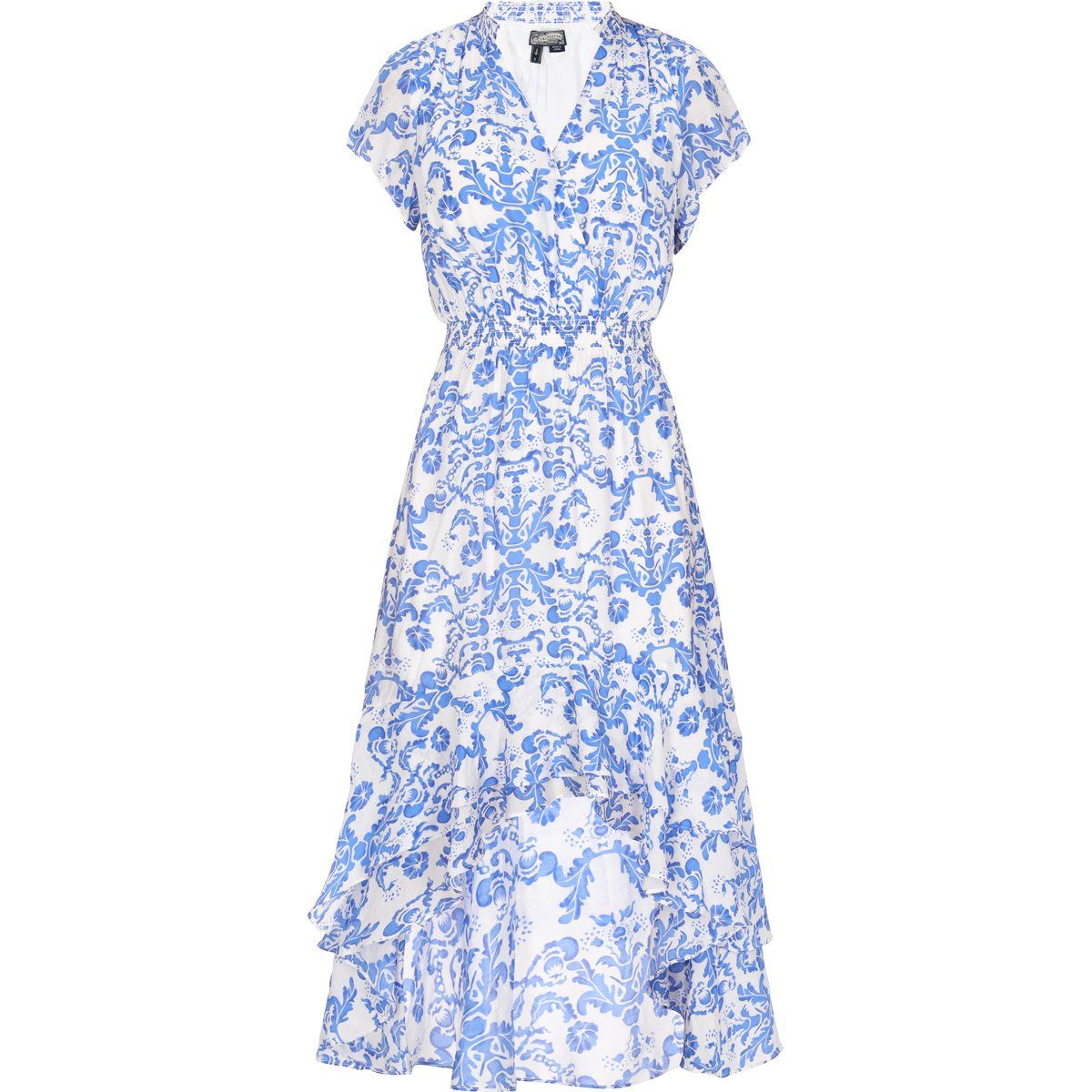 Bedrucktes Midi-Kleid mit Vokuhila-Saum