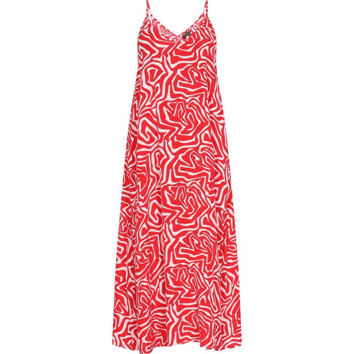 A-Linien-Maxikleid mit abstraktem Print