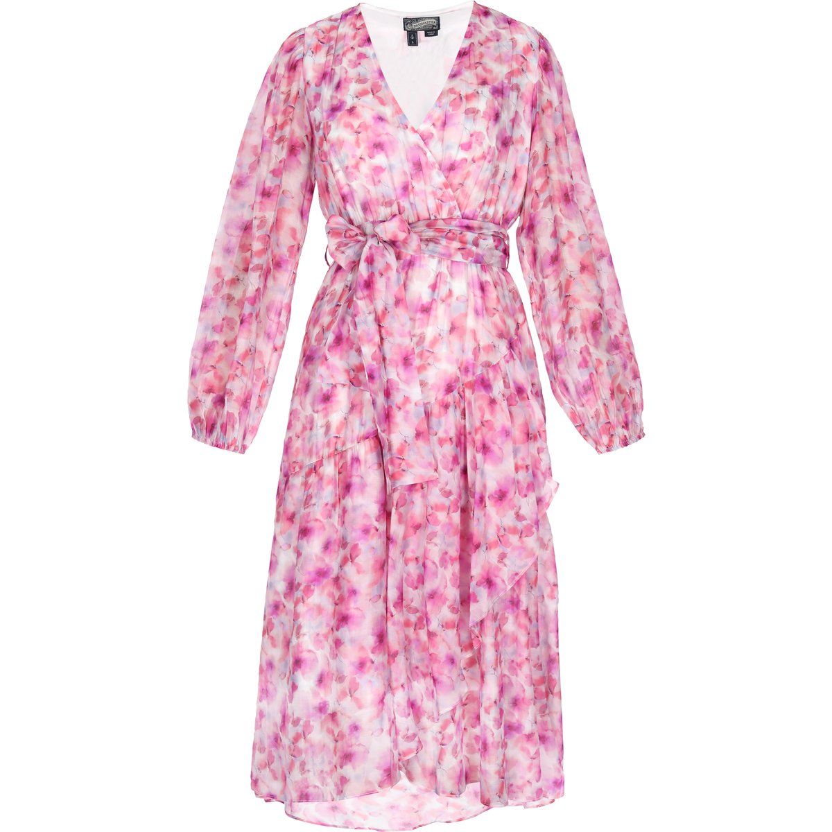 Florales Wickel-Maxikleid mit Gürtel