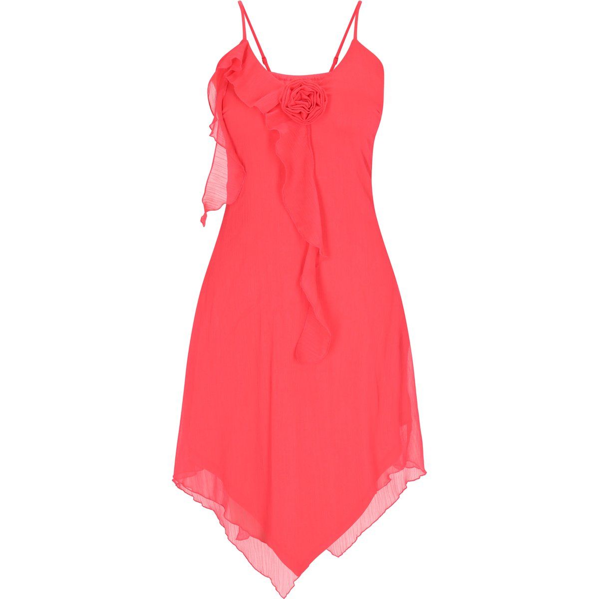 Romantisches Chiffon-Midikleid mit Rüschen