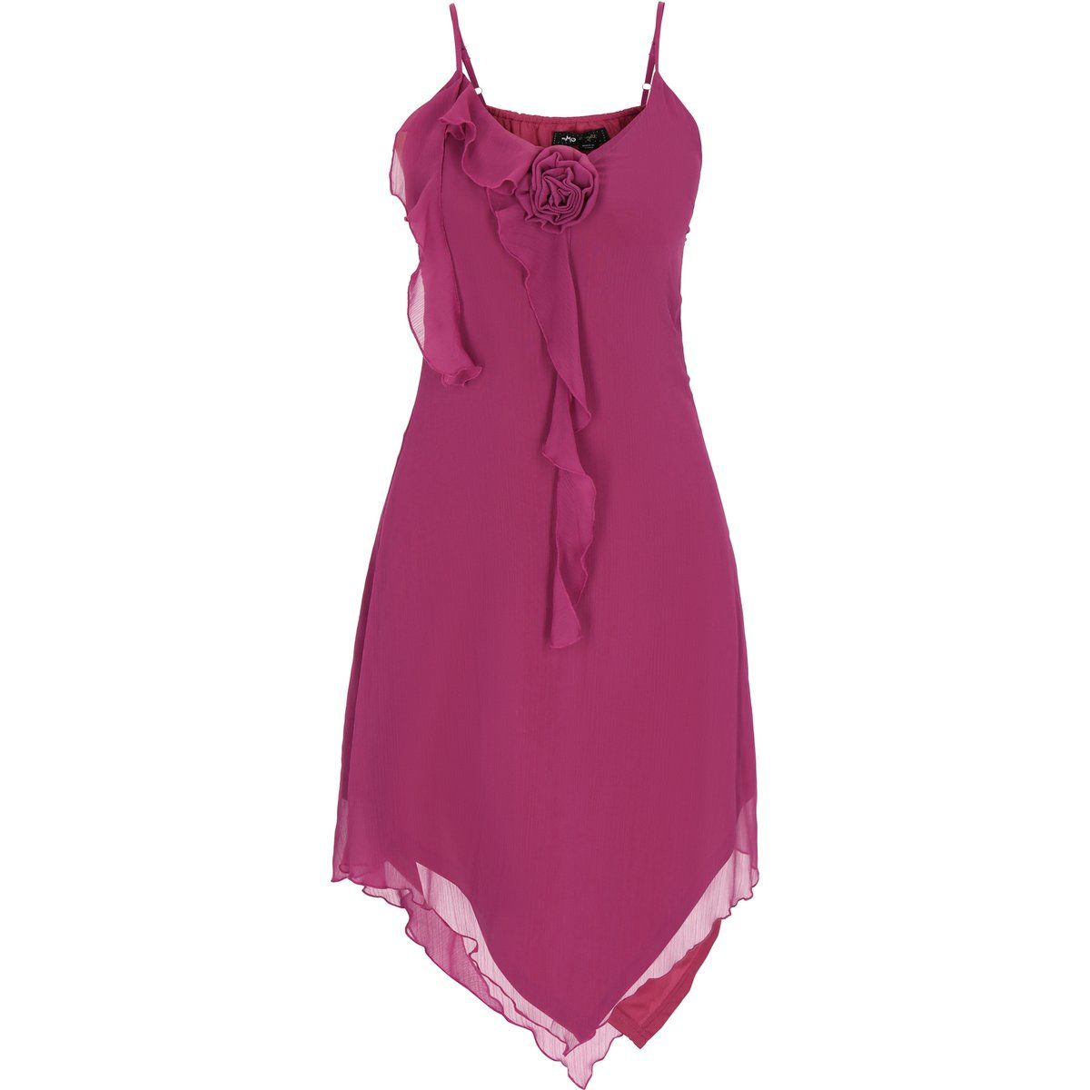 Chiffonkleid mit Rüschen und Rosette