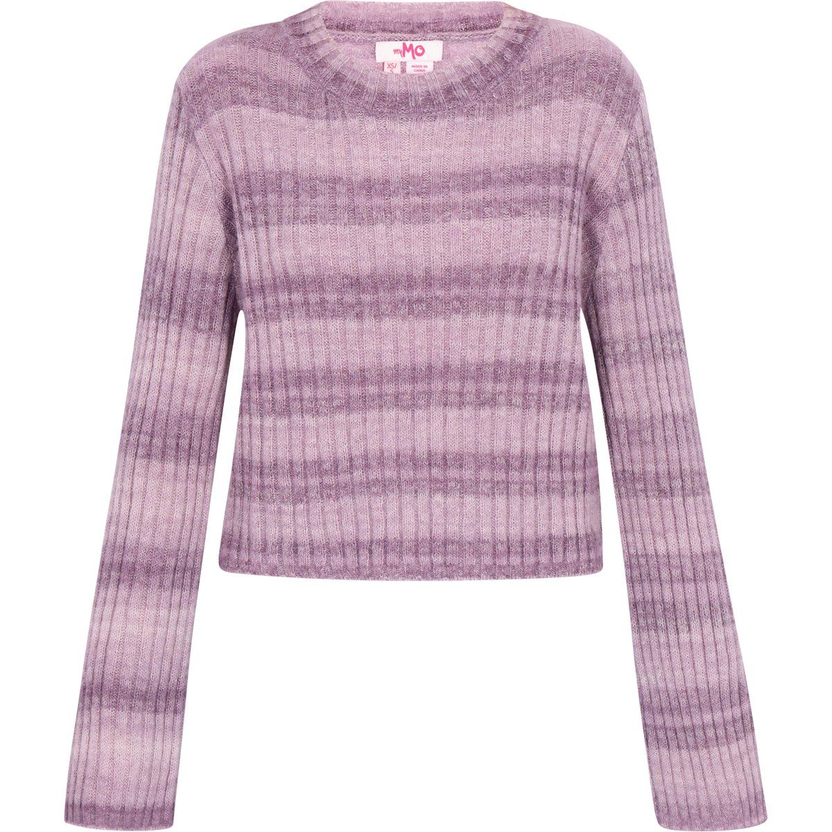 Rippstrick-Pullover mit Ombre-Muster