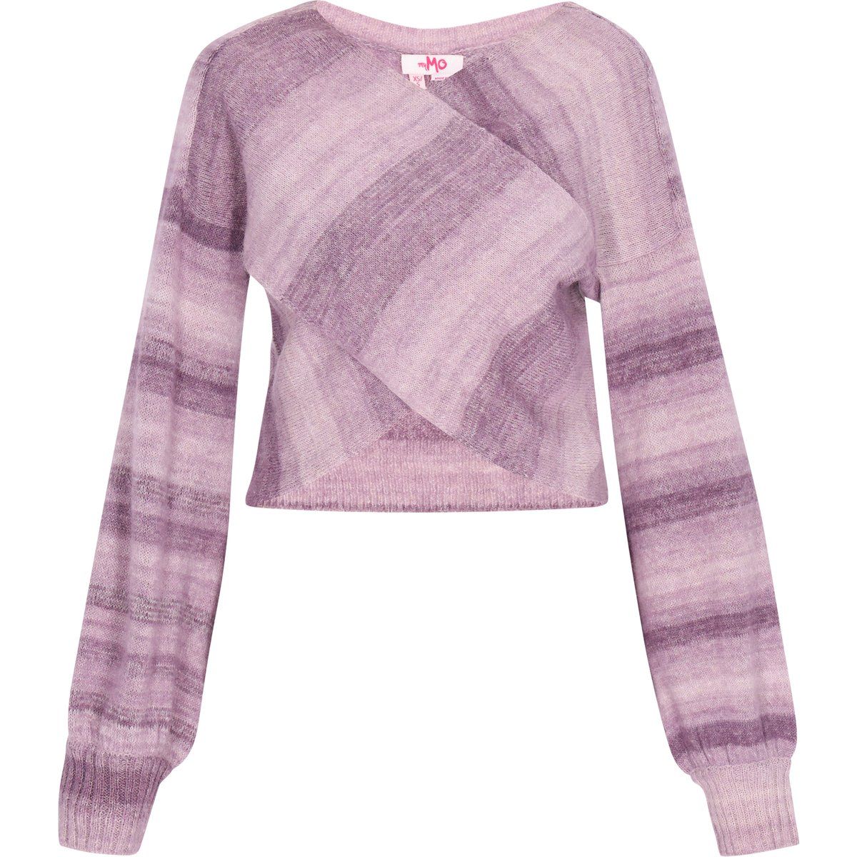 Ombré-Strickpullover in Wickeloptik