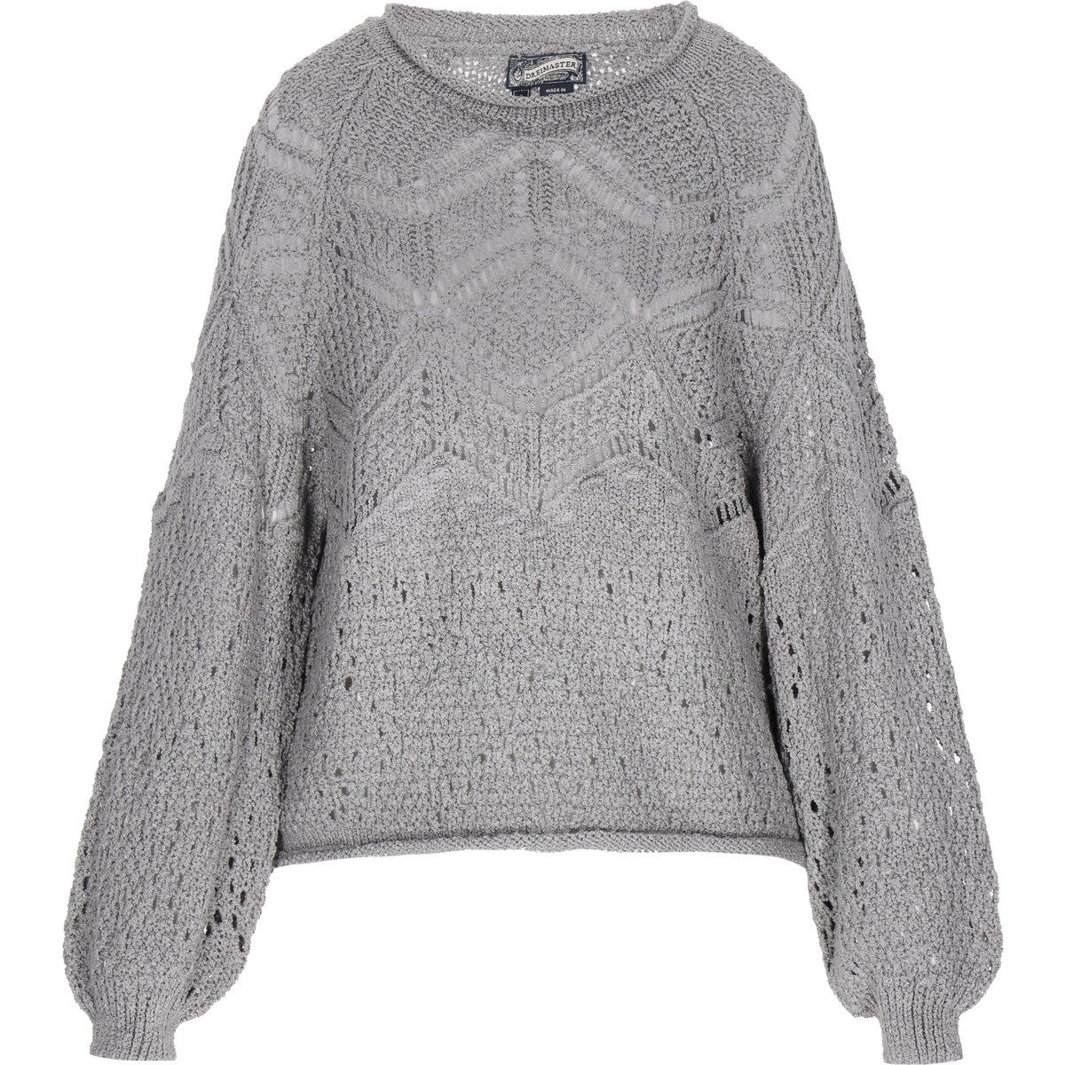 Ajour-Strickpullover mit Laternenärmeln