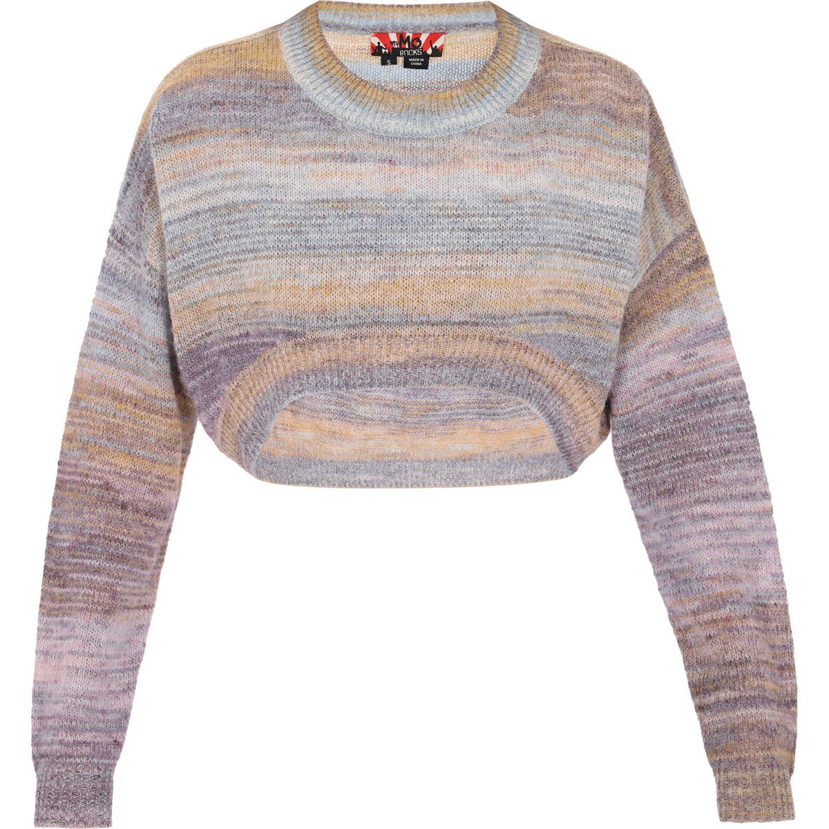 Kurzer Strickpullover mit Ombré-Muster