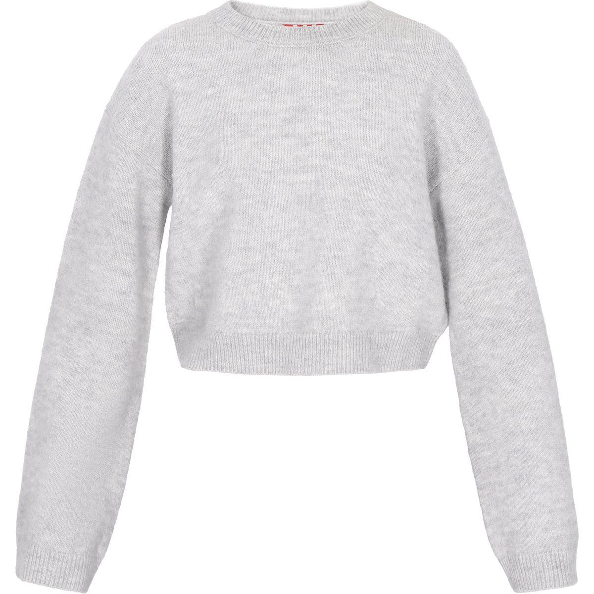 Kurz geschnittener Melange-Strickpullover