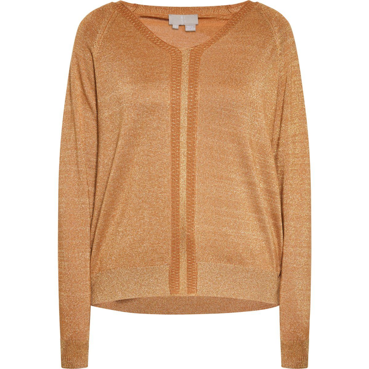 Metallischer Pullover mit V-Ausschnitt