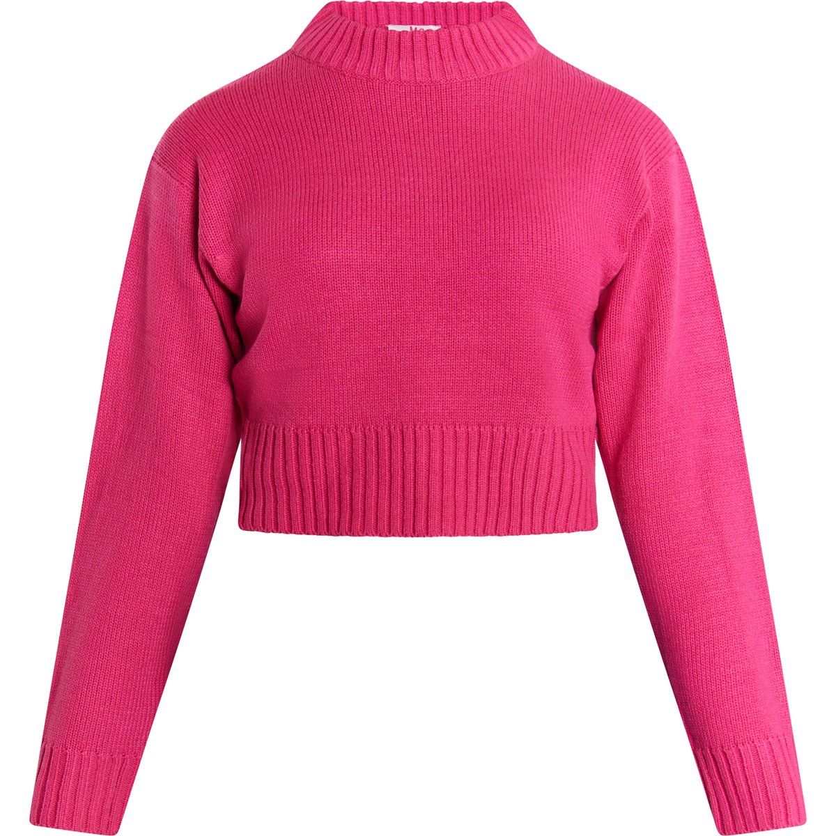 Kurzer Strickpullover mit Stehkragen