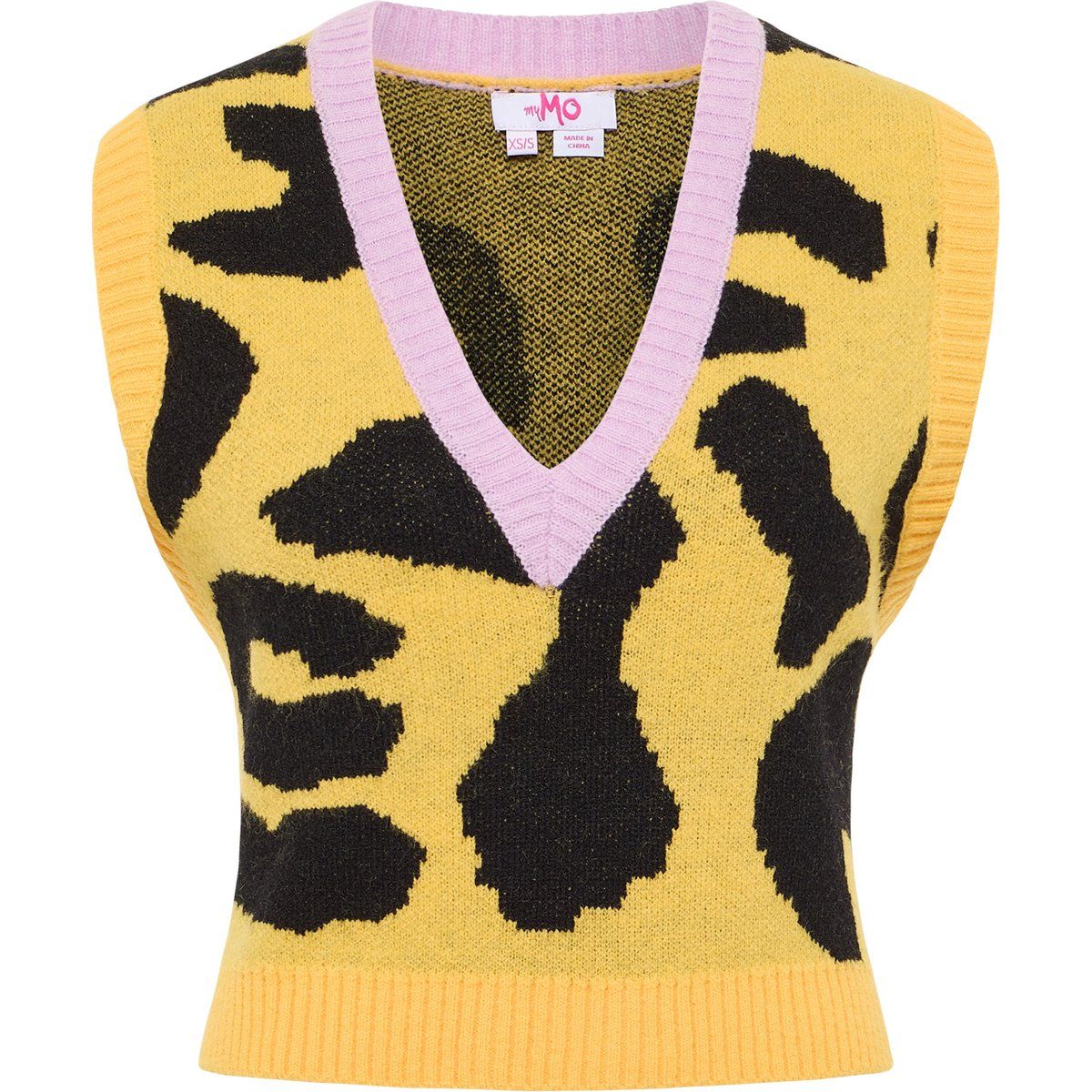 Strickweste mit auffälligem Leopardenmuster
