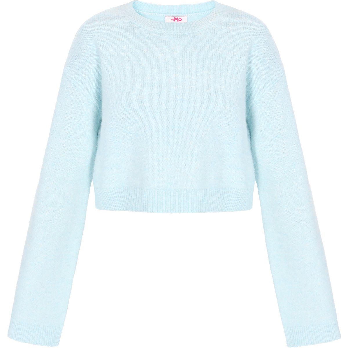 Kurzer Strickpullover mit Rundhalsausschnitt