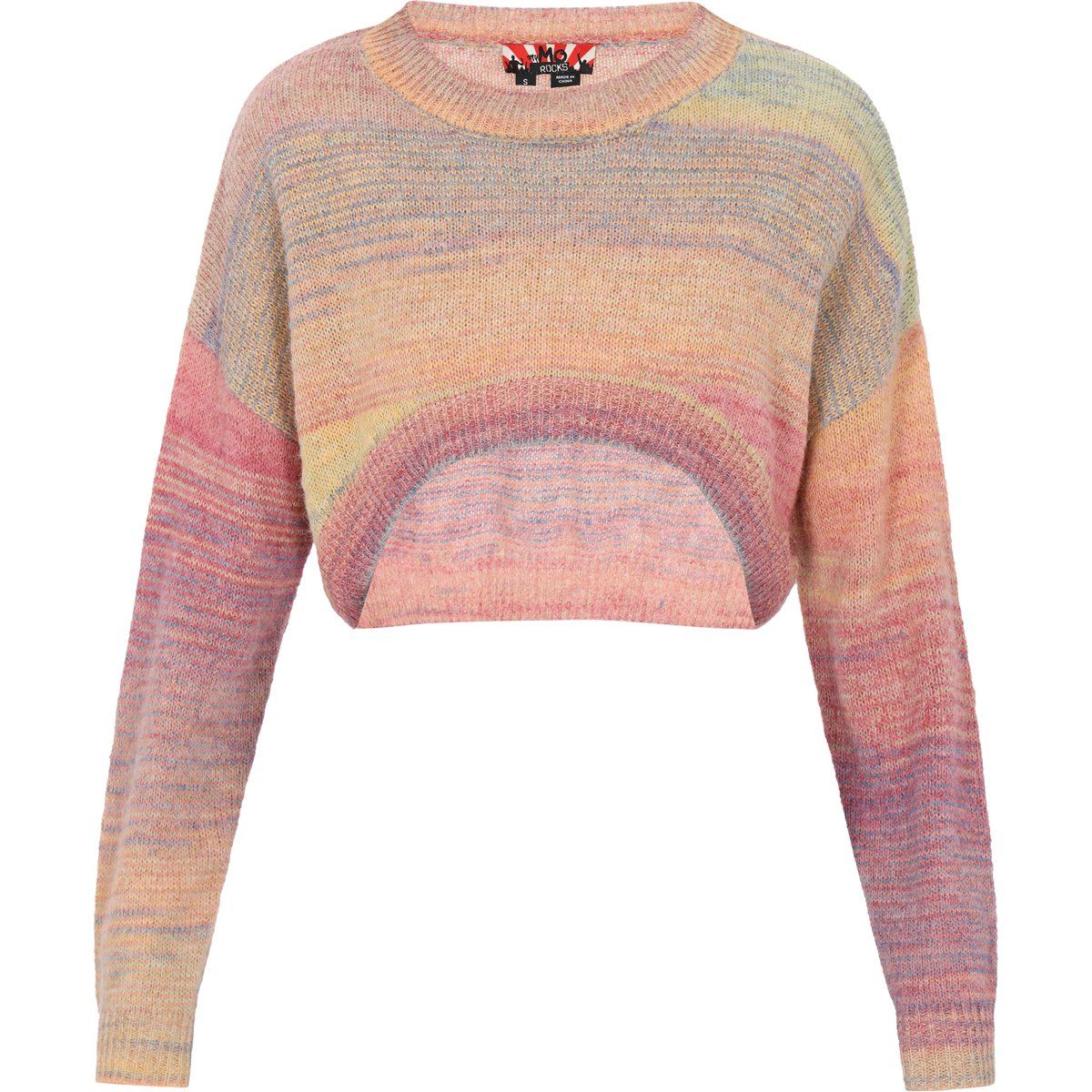 Extra kurzer Ombre-Strickpullover