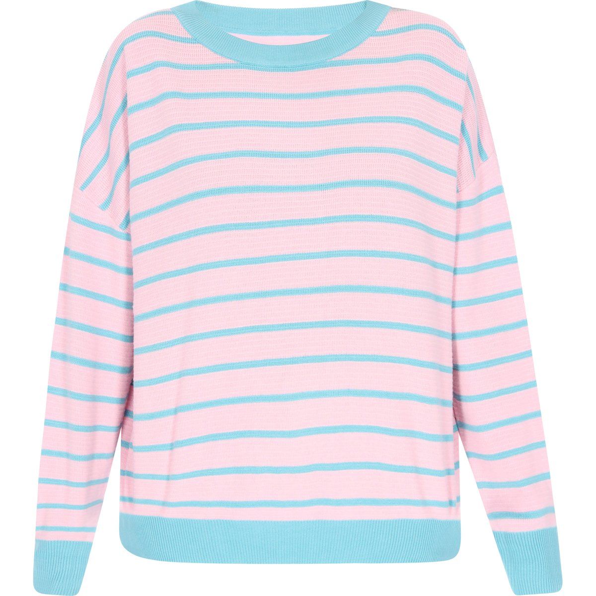Gestreifter Strickpullover mit Rundhalsausschnitt