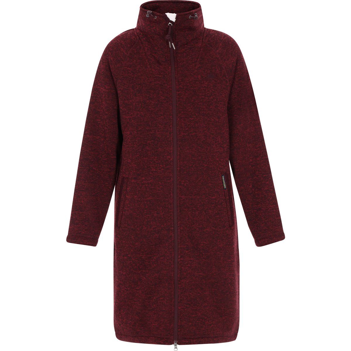 Lange Fleecejacke in Melange-Optik