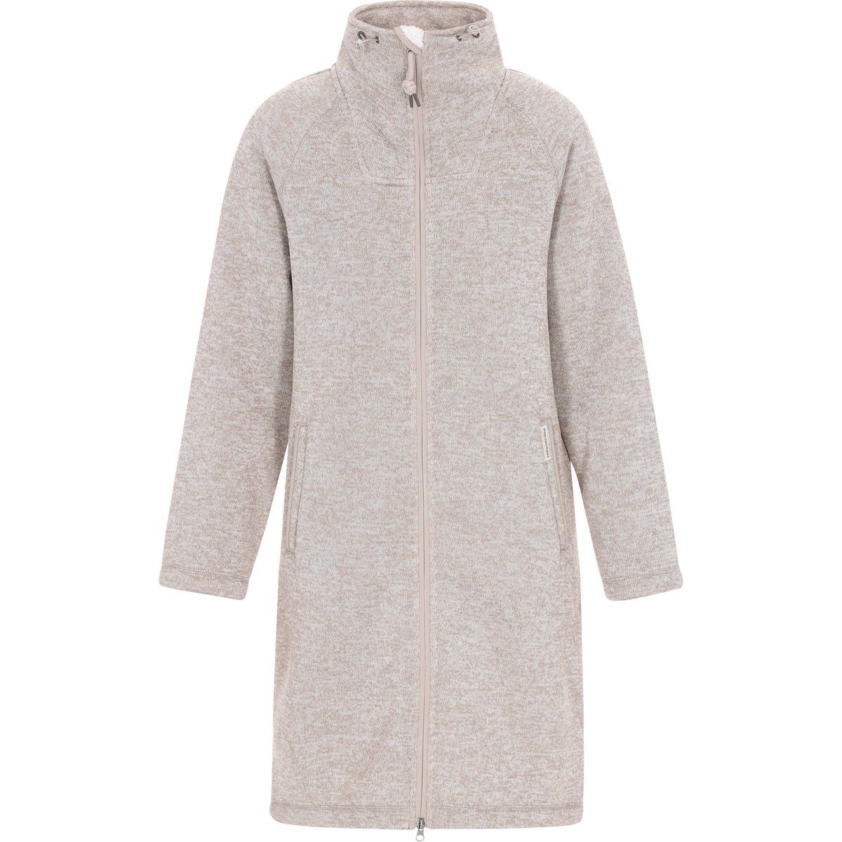 Knielanger Fleece-Mantel in Melange-Optik