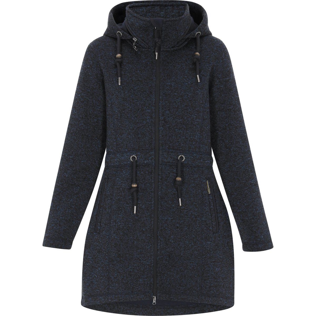 Melierter Microfleece-Parka mit Kapuze