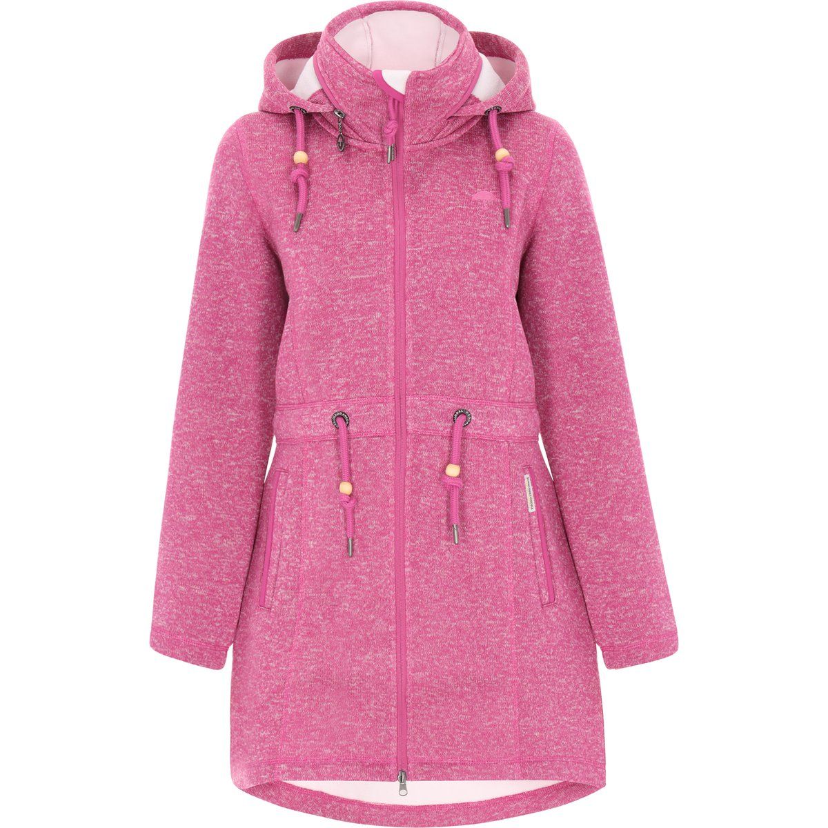 Mittellange Fleecejacke mit Kapuze
