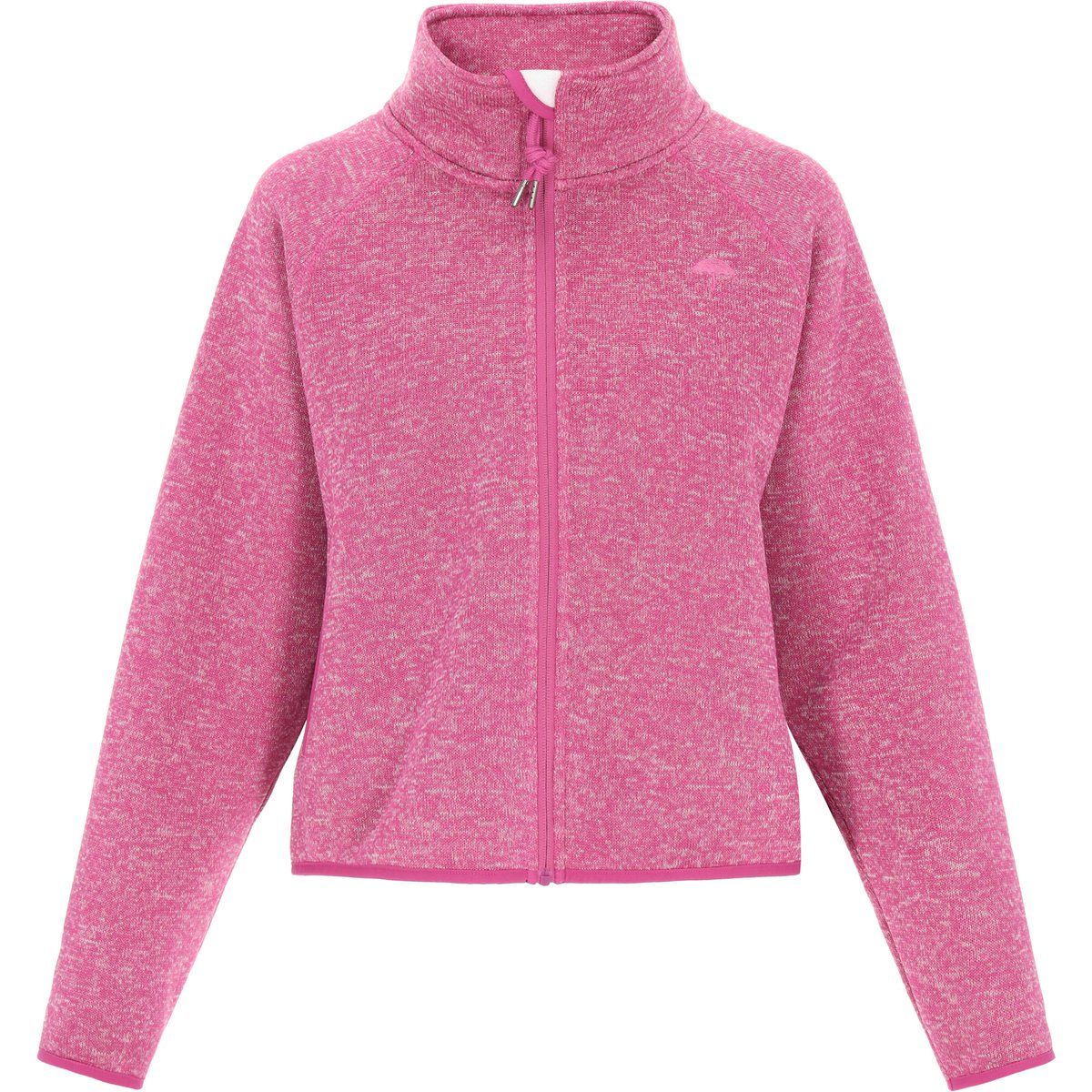Melange-Fleecejacke mit Stehkragen