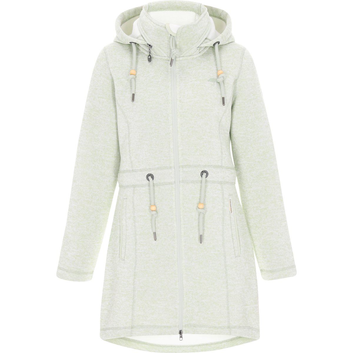 Langer Microfleece-Parka mit Kapuze